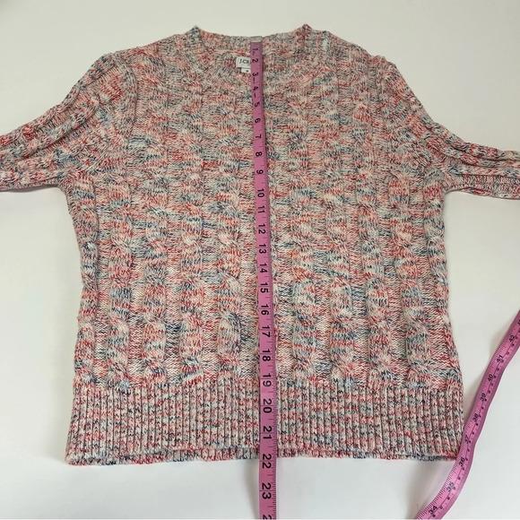 J Crew Sweater Womens Size Small Blue Red White Cableknit Crewneck Pullover - Picture 7 of 7